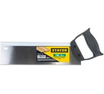 Ножовка для стусла c обушком пила Stayer "Fine" 300 мм, 8 TPI, прямой закаленный зуб, точный рез, 1536-30_z01