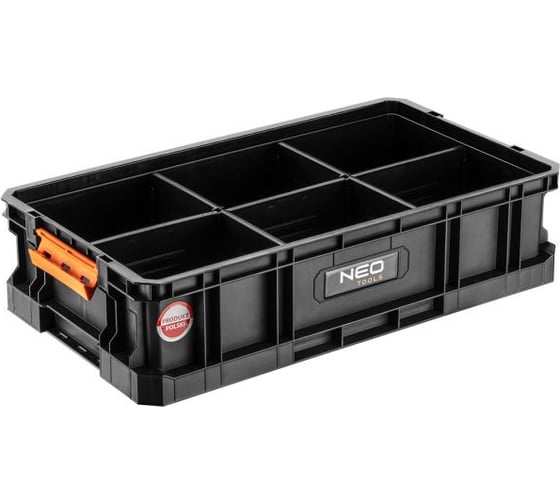 Открытый модульный ящик для инструментов с 5 перегородками NEO Tools 53х31х13 modular system II 84-063 1