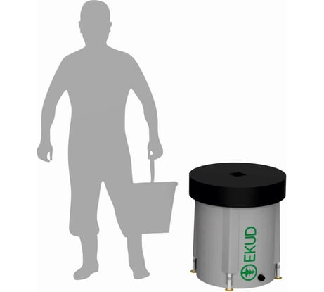 Емкость с крышкой EKUD 100 л, h=65см, металлические стойки, 100L651 EKUD100L651