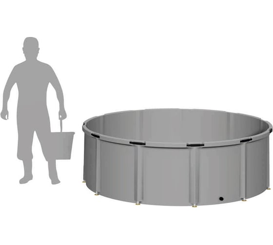Емкость EKUD 2500 л, h=70см, металлические стойки, 2500L70 EKUD2500L70