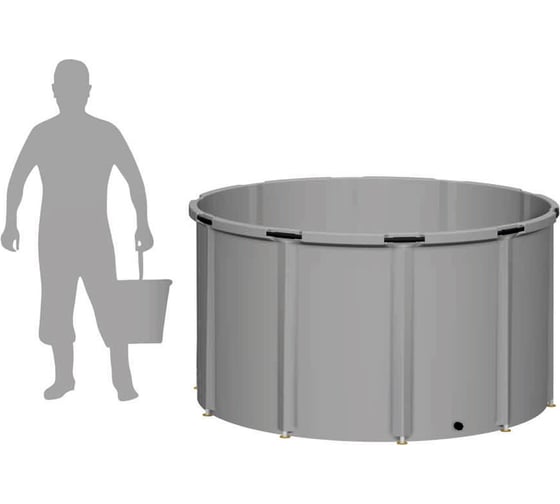 Емкость EKUD 2500 л, h=100см, металлические стойки, 2500L100 EKUD2500L100