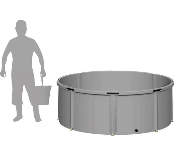 Емкость EKUD 2000 л, h=70см, металлические стойки, 2000L70 EKUD2000L70