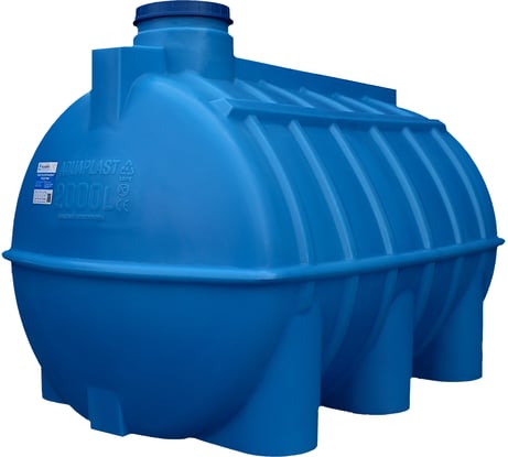 Овально-горизонтальная емкость AQUAPLAST 2000 л, синяя 4630017951956