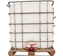 Еврокуб ООО «Аттика Упаковка» 1000 л, белый, на деревянной паллете 00-00000367