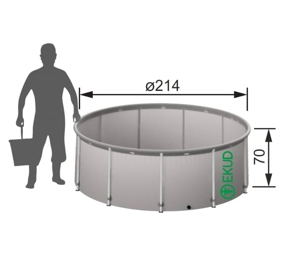 Складная ёмкость для воды с крышкой EKUD 2500 л 2500L701