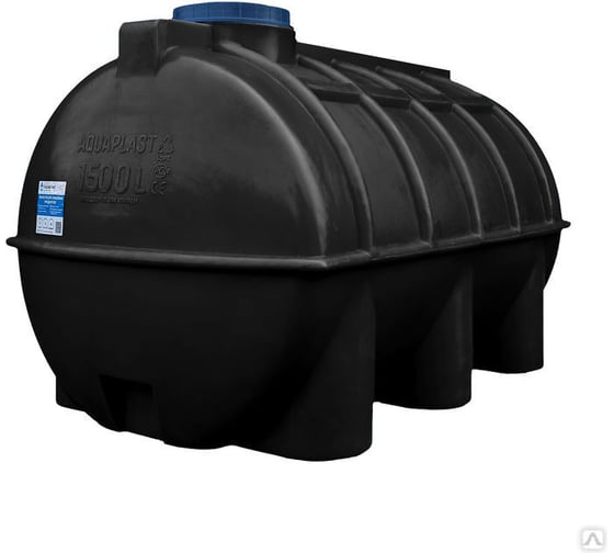 Овально-горизонтальный бак AQUAPLAST 1500л, черный 4658790080595