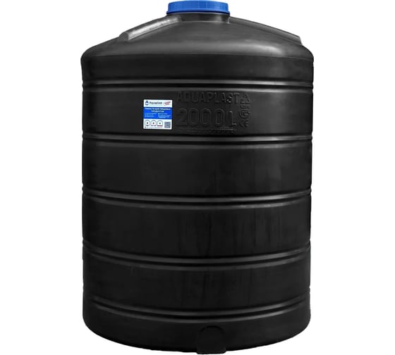 Овально-вертикальный бак AQUAPLAST 1000л черный 4658790080571