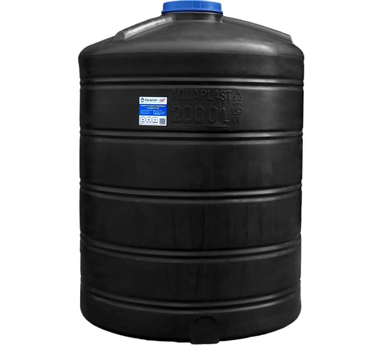 Овально-вертикальный бак 2000л черный AQUAPLAST 4650017955242 1