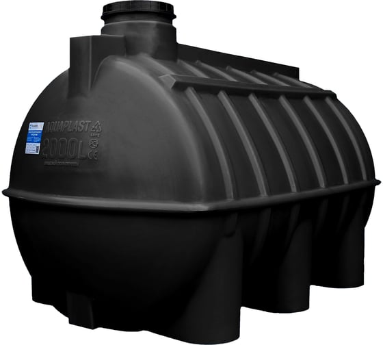 Овально-горизонтальный бак 3000л черный AQUAPLAST 4650017955297