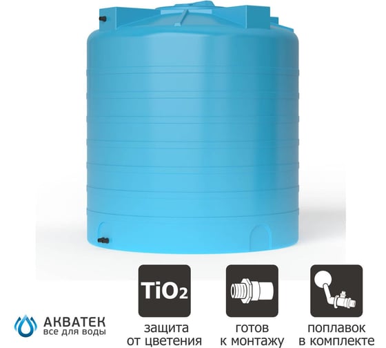 Бак для воды с поплавком Акватек ATV 1500 синий 0-16-1558