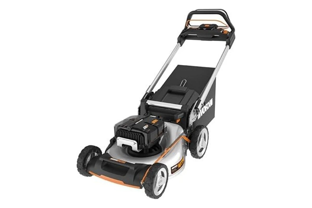 Аккумуляторная самоходная газонокосилка WORX 80В 51см, бесщеточная, 4Ач х4,  BASECAMP 4x1А, коробка WG761E