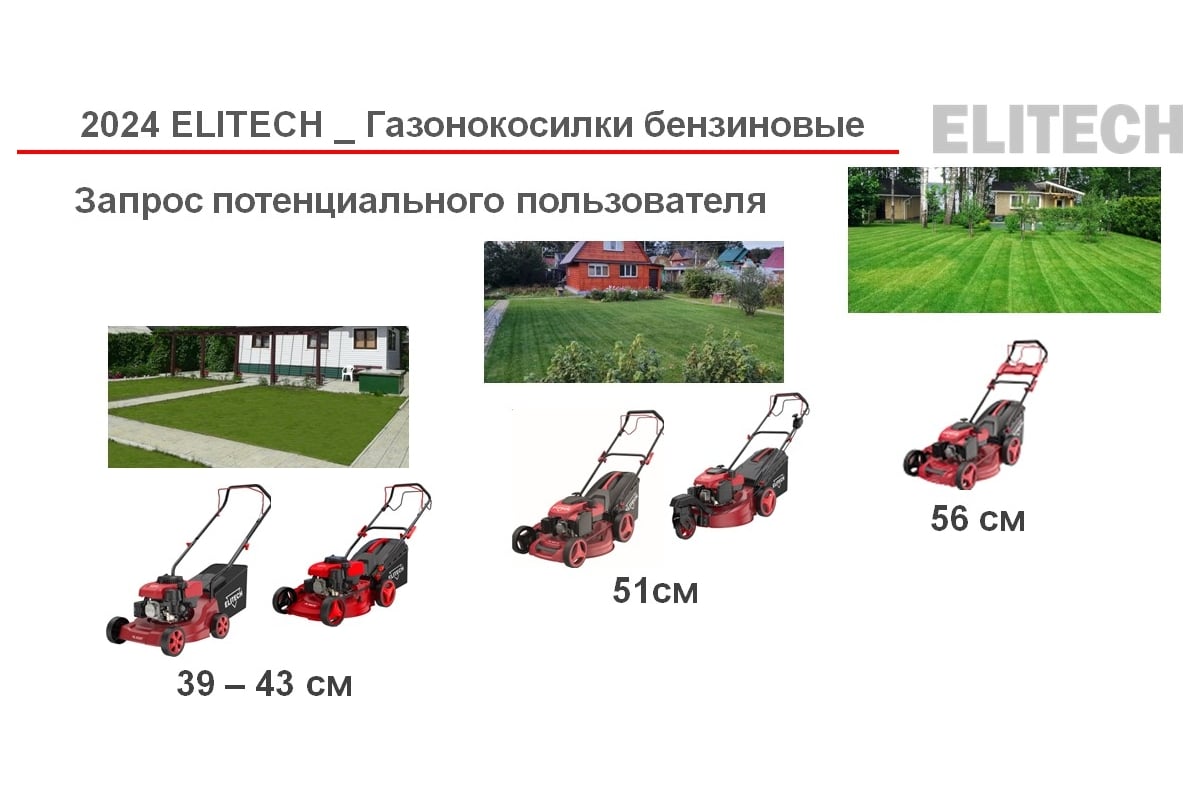 Газонокосилка бензиновая Elitech ГБ 3851Т (E1601.015.00) 205401