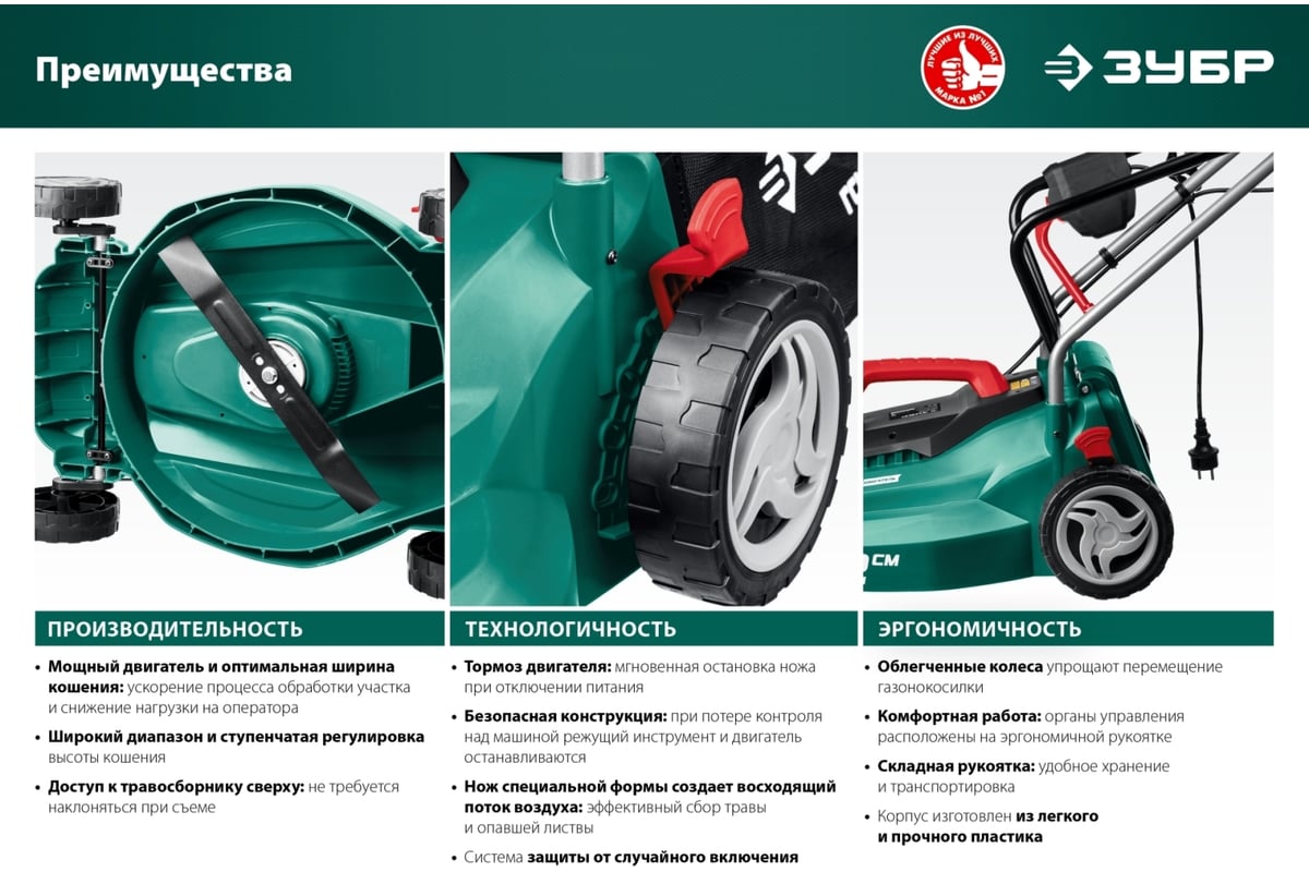 Сетевая газонокосилка ЗУБР 1700 Вт ГСЦ-38-1700 - выгодная цена, отзывы,  характеристики, фото - купить в Москве и РФ