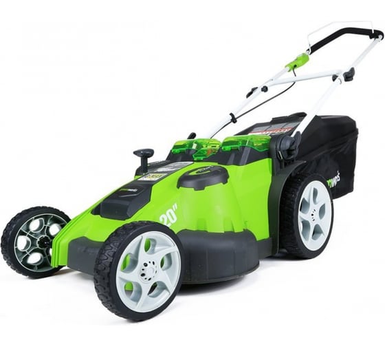 Аккумуляторная газонокосилка Greenworks Twin Force G40LM49DB 2500207 - выгодная цена, отзывы, характеристики, 4 видео, фото - купить в Москве и РФ