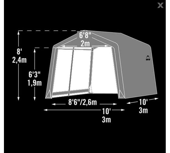 ShelterLogic Сарай в коробке 3х3х2,4м , скатная крыша 70833