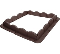 Бордюр с креплениями Протэкт Волна, коричневый БВ-9/2,56