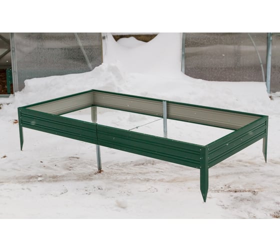 Оцинкованная грядка ВОЛЯ ral 6005 8x1м, с полимерным покрытием, зеленый мох Грядка33