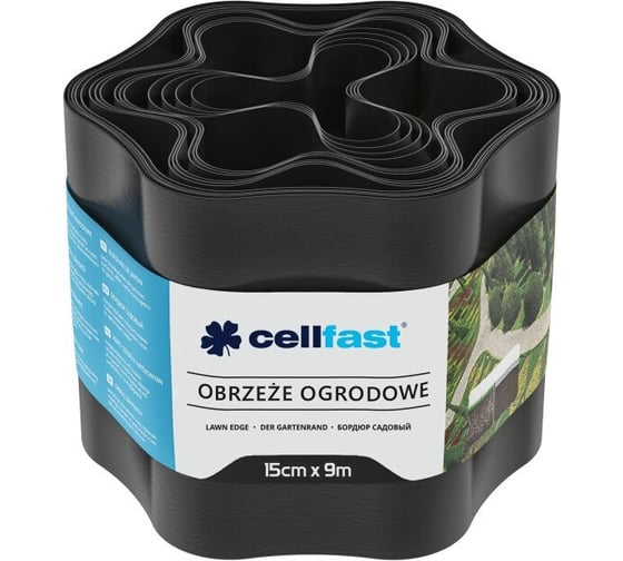 Садовый бордюр Cellfast 15 cм x 9 м, черный 30-032H