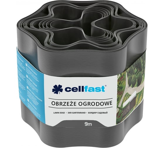 Садовый бордюр Cellfast 25 cм x 9 м, графит 30-054