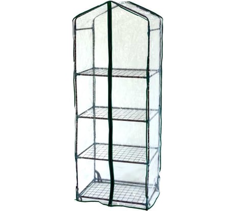 Парник на подоконник ГеоПластБорд, 59x39x160 см, с чехлом из пвх, 4 полки, зеленый TM59.39.160