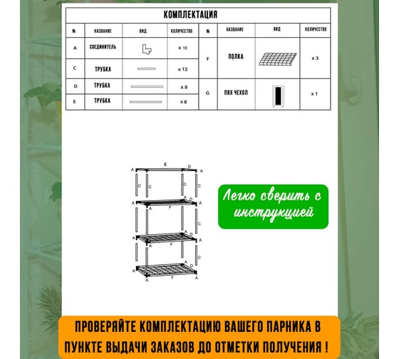 Парник на подоконник ГеоПластБорд, 46x24x75 см, с чехлом из пвх, 3 полки, зеленый TM46.24.75