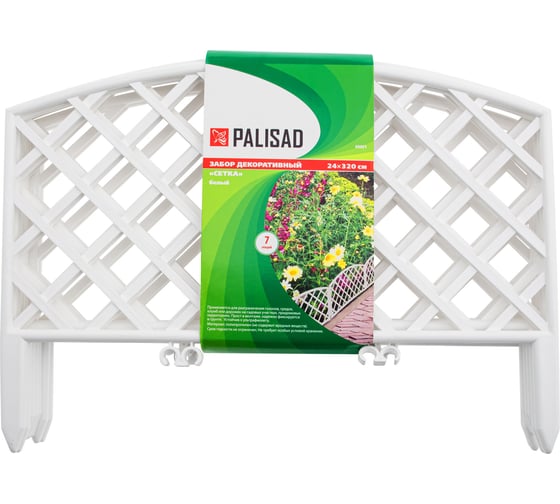 Декоративный забор PALISAD Плетенка 24x320 см белый 65021