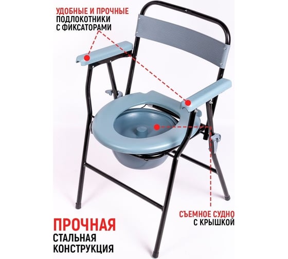 Стул-туалет складной BIOFORCE SWC-5F Btp-036
