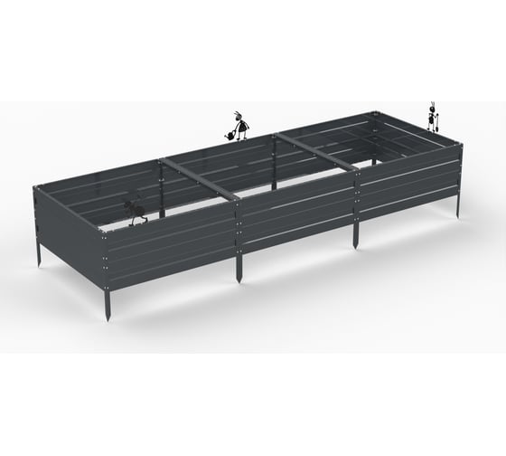 Грядка ООО Металекс KitGarden 3x1 х 0.4 м. Серая 114004 1