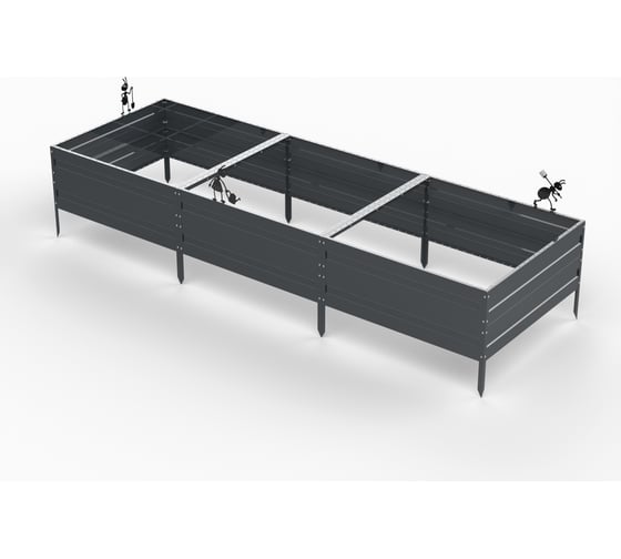 Грядка ООО Металекс KitGarden 3x1 х 0.4 м. Серая 114004