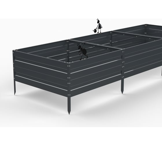 Грядка ООО Металекс KitGarden 3x1 х 0.4 м. Серая 114004