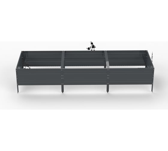 Грядка ООО Металекс KitGarden 3x1 х 0.4 м. Серая 114004
