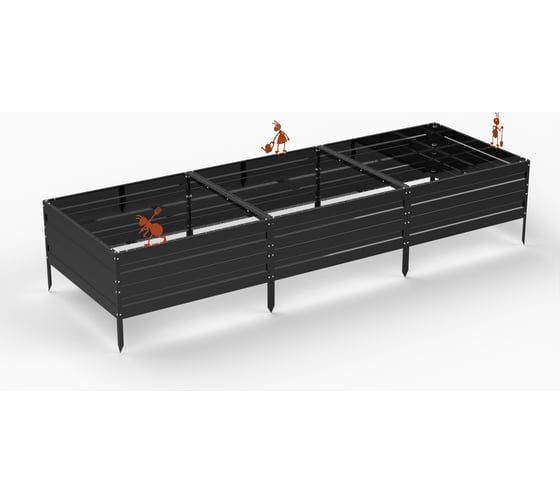 Грядка ООО Металекс KitGarden 3x1 х 0.4 м. Черная 114005 1