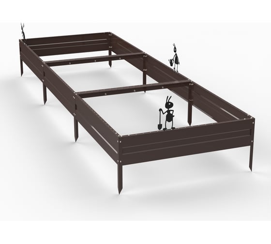 Грядка ООО Металекс KitGarden 3x1 х 0.2 м. Коричневая 114012