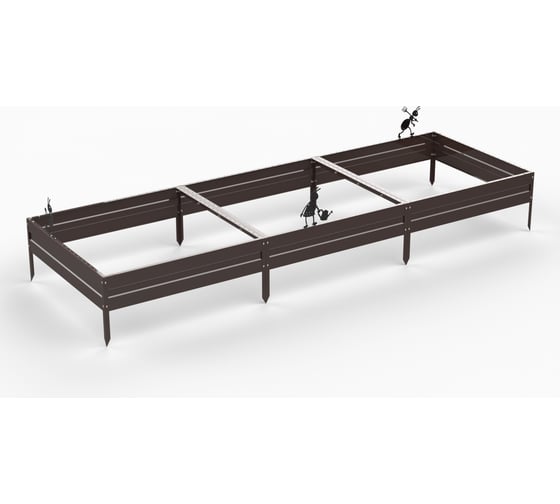 Грядка ООО Металекс KitGarden 3x1 х 0.2 м. Коричневая 114012