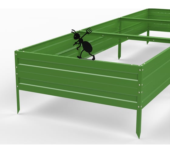 Грядка ООО Металекс KitGarden 3x1 х 0.3 м. Зеленая 114006