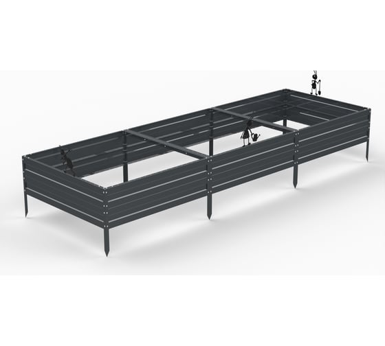 Грядка ООО Металекс KitGarden 3x1 х 0.3 м. Серая 114009
