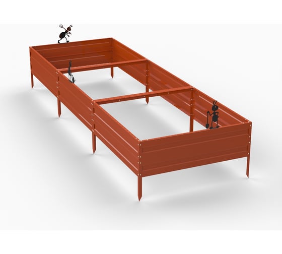 Грядка ООО Металекс KitGarden 3x1 х 0.3 м. Оранжевая 114008