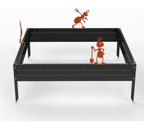 Грядка Металекс Metalex серия KitGarden 1x1 х 0.15 м, черная / 114060