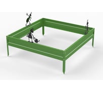 Грядка Металекс Metalex серия KitGarden 1x1 х 0.15 м. Зеленая / 114056
