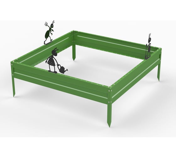 Грядка Металекс Metalex серия KitGarden 1x1 х 0.15 м. Зеленая / 114056 1