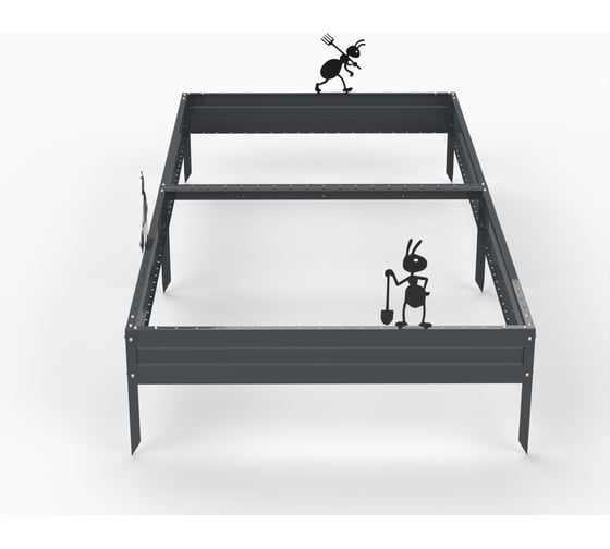 Грядка Металекс Metalex серия KitGarden 2x1 х 0.15 м. Серая / 114039
