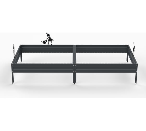 Грядка Металекс Metalex серия KitGarden 2x1 х 0.15 м. Серая / 114039