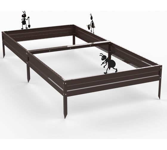 Грядка Металекс Metalex серия KitGarden 2x1 х 0.15 м. Коричневая / 114037