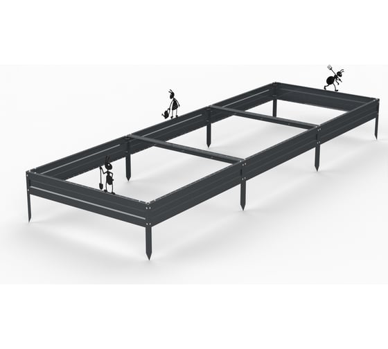 Грядка Металекс Metalex серия KitGarden 3x1 х 0.15 м. серая / 114019