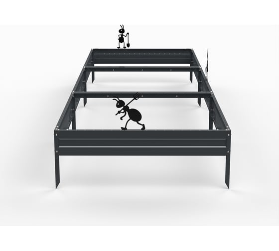 Грядка Металекс Metalex серия KitGarden 3x1 х 0.15 м. серая / 114019
