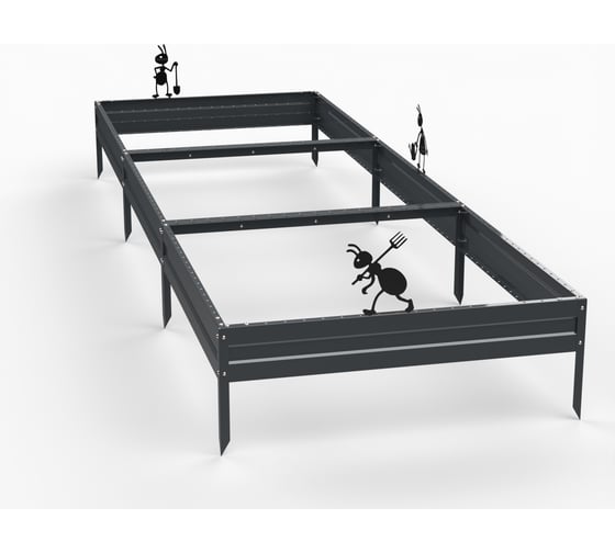 Грядка Металекс Metalex серия KitGarden 3x1 х 0.15 м. серая / 114019