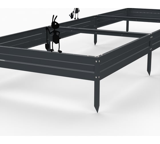 Грядка Металекс Metalex серия KitGarden 3x1 х 0.15 м. серая / 114019