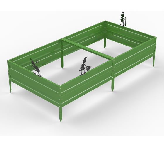 Грядка ООО Металекс KitGarden 2x1 х 0.3 м Зеленая 114026
