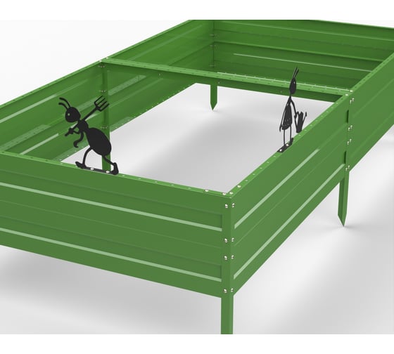 Грядка ООО Металекс KitGarden 2x1 х 0.3 м Зеленая 114026