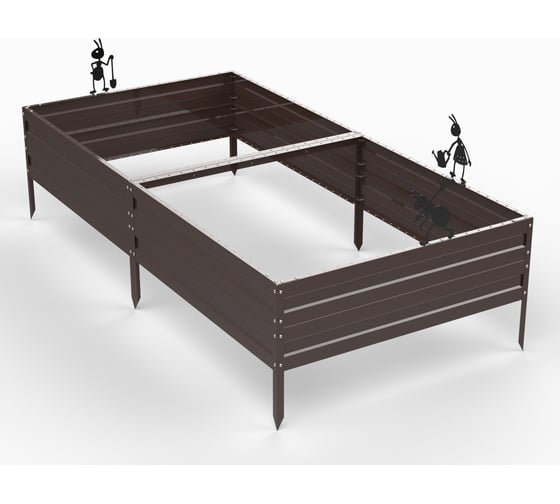 Грядка ООО Металекс KitGarden 2x1 х 0.3 м Коричневая 114027